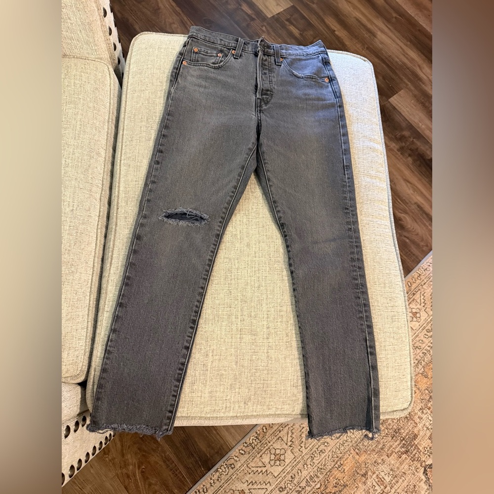 Levi’s premium 501 skinny with raw hem size 25Wx30L